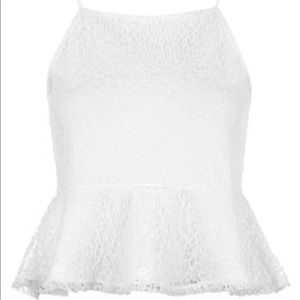 Topshop Peplum Lace Top